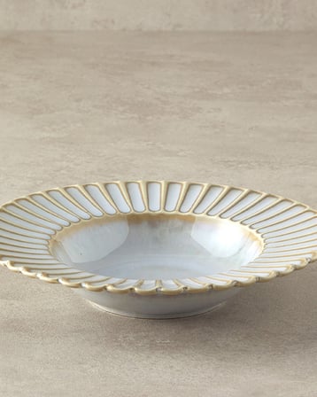 English Home Fiore New Bone China Çukur Yemek Tabağı 22 cm Gri
