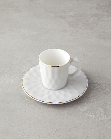 English Home Hestia New Bone China 4 Parça 2 Kişilik Kahve Fincan Takımı Gri
