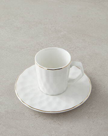 Hestia New Bone China Kahve Fincan Takımı 4 Parça 2 Kişilik Beyaz