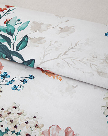 English Home Flora Vista Dijital Baskılı Soft Cotton Tek Kişilik Nevresim Takımı Turuncu