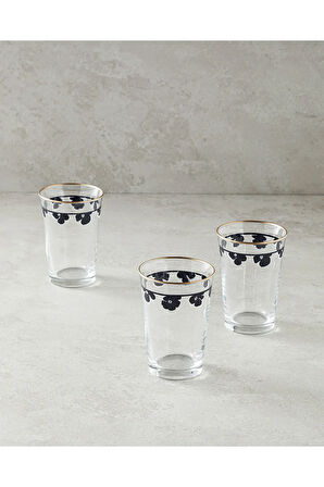 Bohemian 3'lü Cam Meşrubat Bardağı 290 ml Siyah
