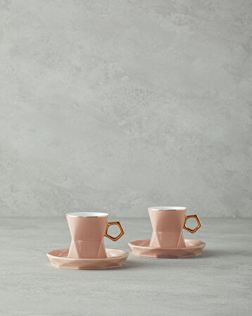 English Home Axel New Bone China 4 Parça 2 Kişilik Kahve Fincan Takımı Pudra
