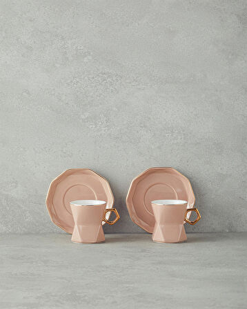 English Home Axel New Bone China 4 Parça 2 Kişilik Kahve Fincan Takımı Pudra