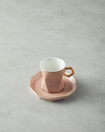 English Home Axel New Bone China 4 Parça 2 Kişilik Kahve Fincan Takımı Pudra