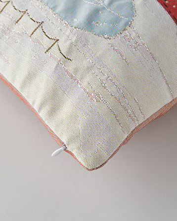 Cheerful Skate Goblen Kırlent Kılıfı Pembe