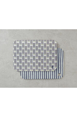 Modern Strip Melamin Kesme Tahtası 32x22 Cm Lacivert