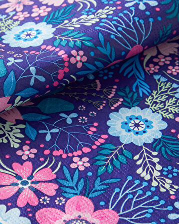 Flower Garden 20'li Kağıt Peçete  Pembe - Mavi