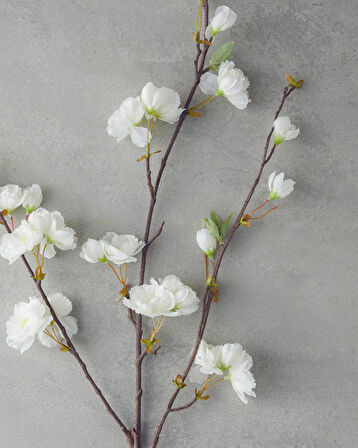 English Home Sakura Tek Dal Yapay Çiçek Beyaz