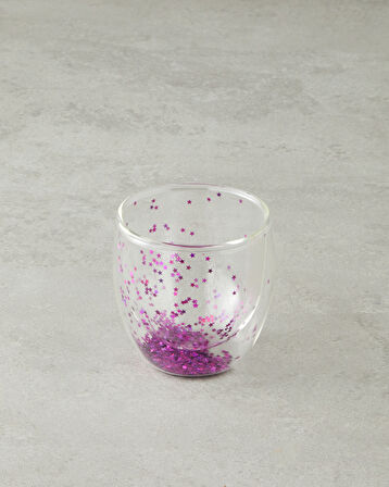 English Home Sparkle Borosilikat Cam Double Wall Kupa Pembe