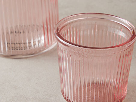 English Home Botelya Cam Başucu Sürahi Pembe