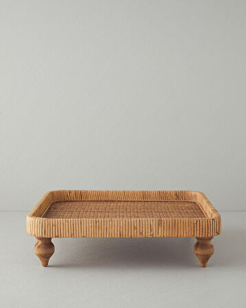 Verona Rattan Dekoratif Tepsi Naturel