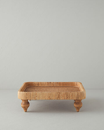 Verona Rattan Dekoratif Tepsi Naturel