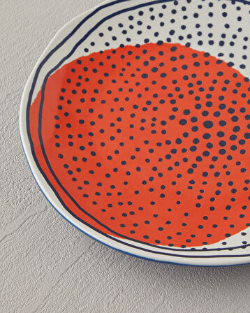 English Home Arzu Sabancı Patch Stoneware Pasta Tabağı 20 cm Terracotta