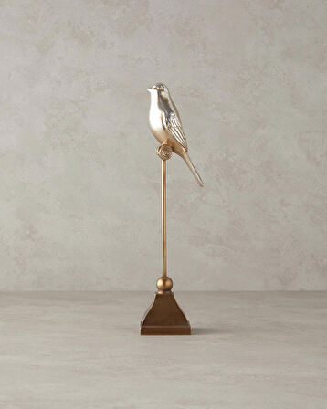 English Home Shiny Bird Polyresin Biblo Gold