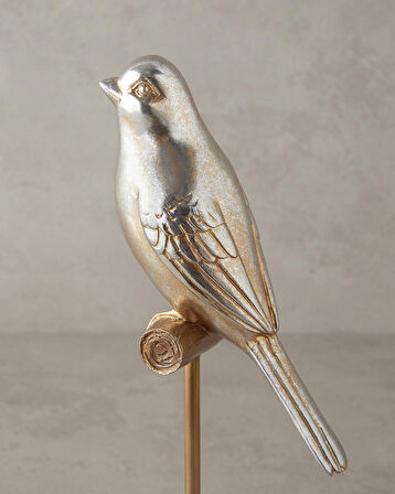 English Home Shiny Bird Polyresin Biblo Gold