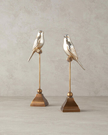 English Home Shiny Bird Polyresin Biblo Gold