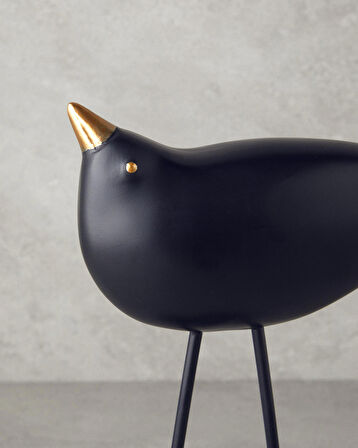 English Home Cute Birds Polyresin Biblo Siyah