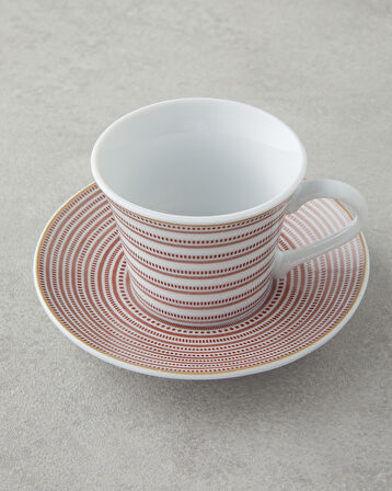 English Home Ashley Porselen Kahve Fincan Takımı 4 Parça 2 Kişilik Bordo