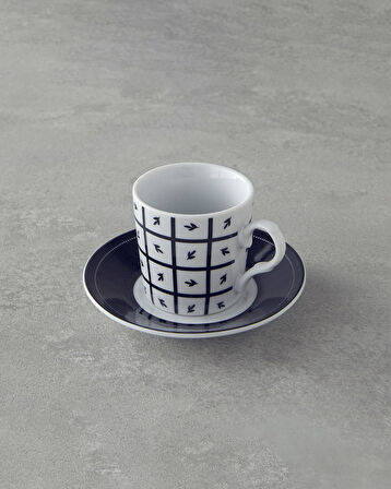 English Home Mika Porselen Kahve Fincan Takımı 4 Parça 2 Kişilik Siyah