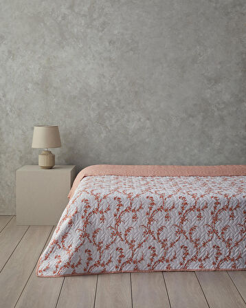 English Home Scroll Flowers Tek Kişilik Çok Amaçlı Örtü Turuncu