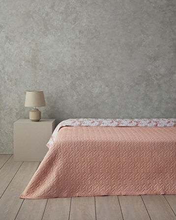 English Home Scroll Flowers Tek Kişilik Çok Amaçlı Örtü Turuncu