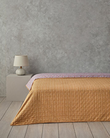 English Home Chamomile Cluster Tek Kişilik Çok Amaçlı Örtü Pembe