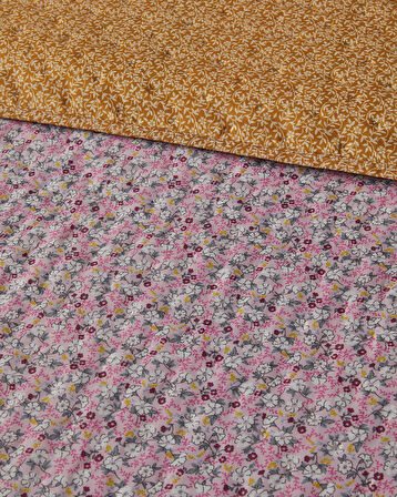 English Home Chamomile Cluster Tek Kişilik Çok Amaçlı Örtü Pembe