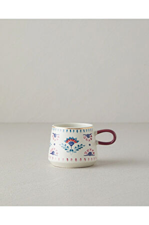 Carnival Time Stoneware Kupa Mavi - Pembe