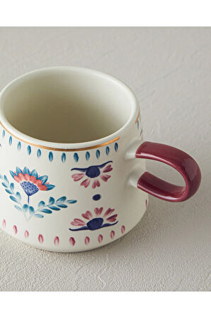 Carnival Time Stoneware Kupa Mavi - Pembe