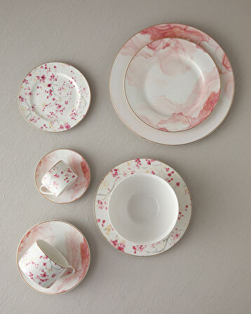 Sakura Season New Bone China Kase Açık Pembe