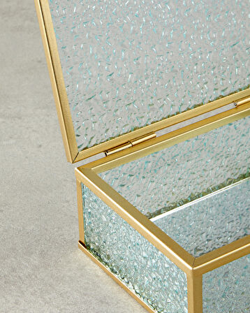 English Home Glossy Cam Dekoratif Kutu Gold