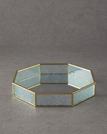 English Home Glossy Cam Dekoratif Tepsi Gold