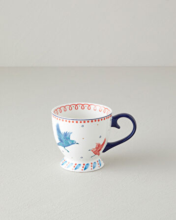 English Home Carnaval Birds New Bone China Kupa Mavi