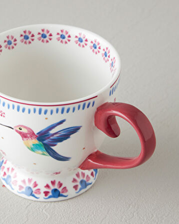 English Home Carnival Sparrow New Bone China Kupa Fuşya