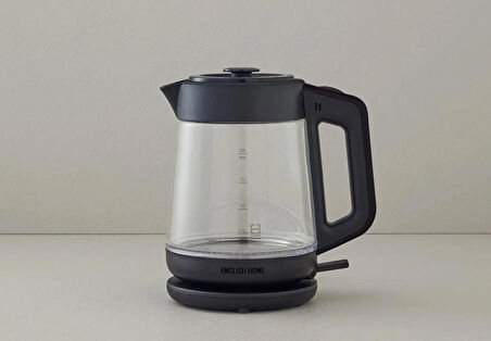 English Home CMK 6001 Cam Çay Makinesi ve Kettle Siyah-Bakır