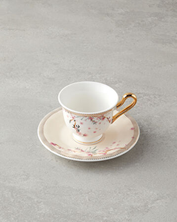 English Home Sakura Dream New Bone China 4 Parça 2 Kişilik Kahve Fincan Takımı 90 ml Pembe