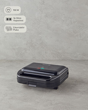 English Home TMK 5001 Mini Tost ve Waffle Makinesi Siyah