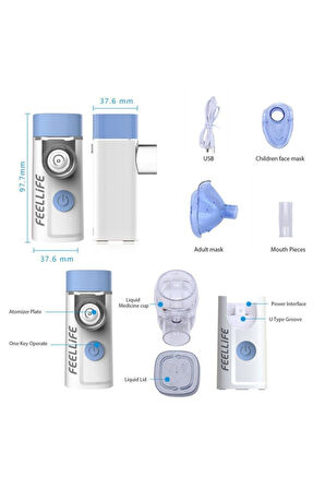 Medikalcim Air Pro 3 Nebulizator El Tipi Mini Mobil Şarjlı Nebülizator Sessiz Mesh Mobil Nebül * Yeni
