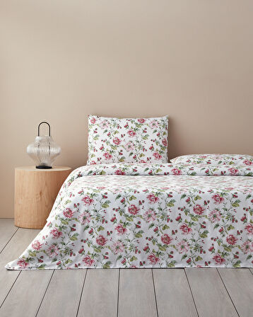 English Home Sparkling Flowers Çift Kişilik Nevresim Takımı Yeşil