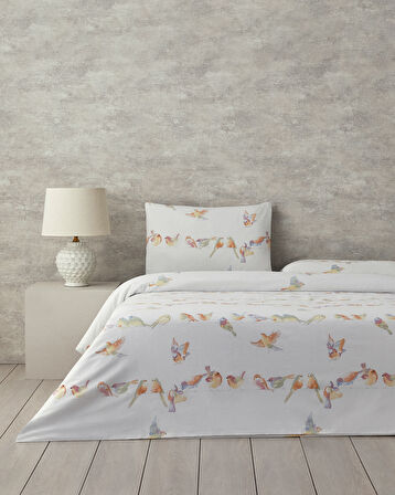 English Home Bird Talk Çift Kişilik Nevresim Takımı Yeşil