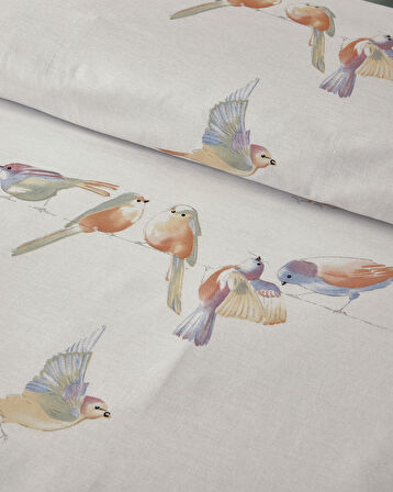 English Home Bird Talk Çift Kişilik Nevresim Takımı Yeşil