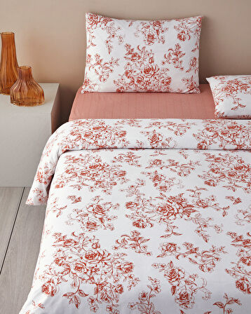 English Home Rosey Violen King Size Nevresim Takımı Turuncu