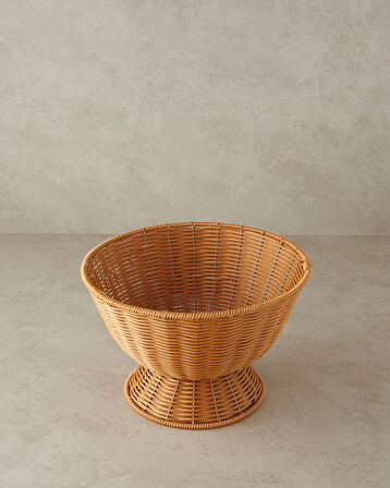 English Home Victoria Plastik Rattan Sunumluk Kahverengi