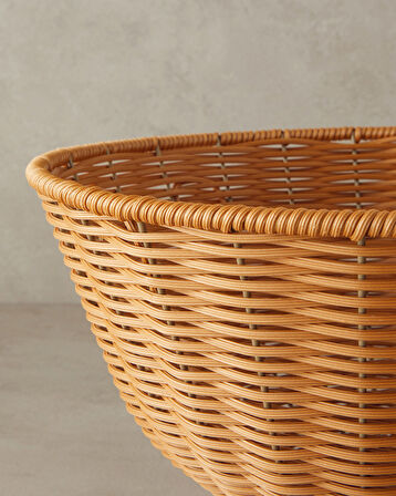 English Home Victoria Plastik Rattan Sunumluk Kahverengi