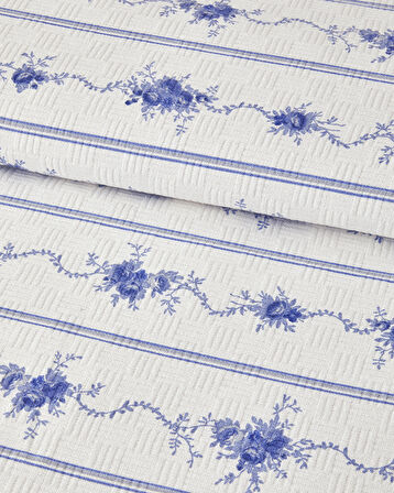 English Home Flower Line Çift Kişilik Pike Mavi