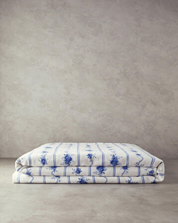 English Home Flower Line Çift Kişilik Pike Mavi