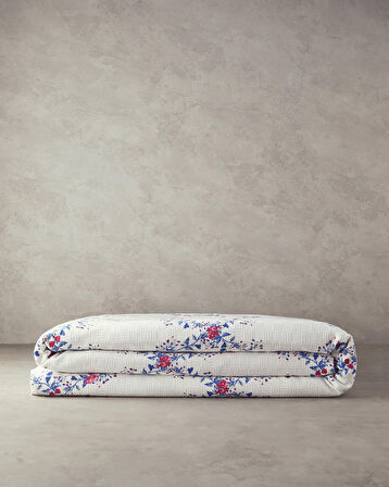English Home Floral Slice Çift Kişilik Pike Koyu Mavi