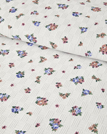 English Home Blossom Breeze Tek Kişilik Pike Mavi-Turuncu