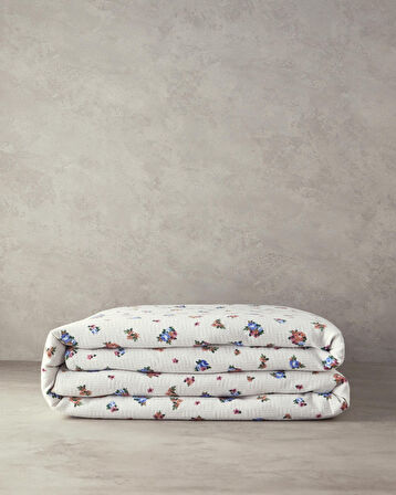 English Home Blossom Breeze Tek Kişilik Pike Mavi-Turuncu