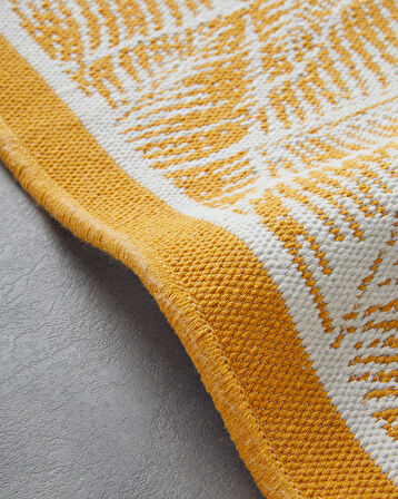 English Home Leaves Dokuma Kilim Hardal
